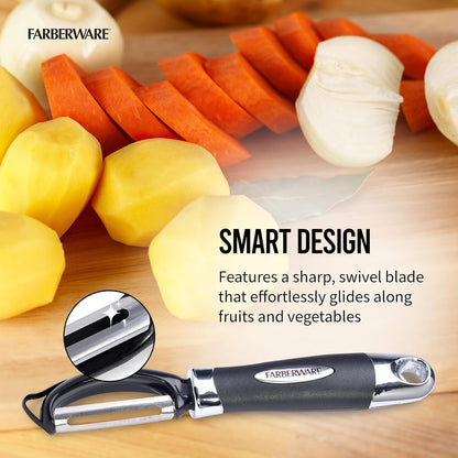 Farberware Euro Vegetable Peeler with Swivel Blade Black