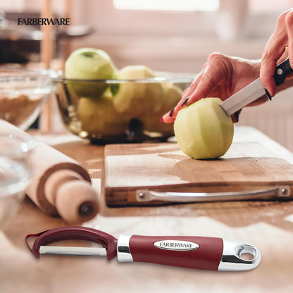 Farberware Euro Vegetable Peeler with Swivel Blade Red