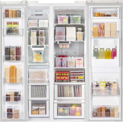 Silicook Flat Plastic Box for Kitchen for Kitchen&Refrigerator Organization, Transparent Food Storage Container for Kitchen, Fridge, Freezer (5 x 600ml)