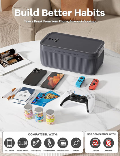 Medicine Lock Box with Combination Lock, 2L Lockable Storage Box for Medication, Pills & First Aid Supplies, Box with Lock for Home, Fridge, Dorm, Office, Snacks, Phones
