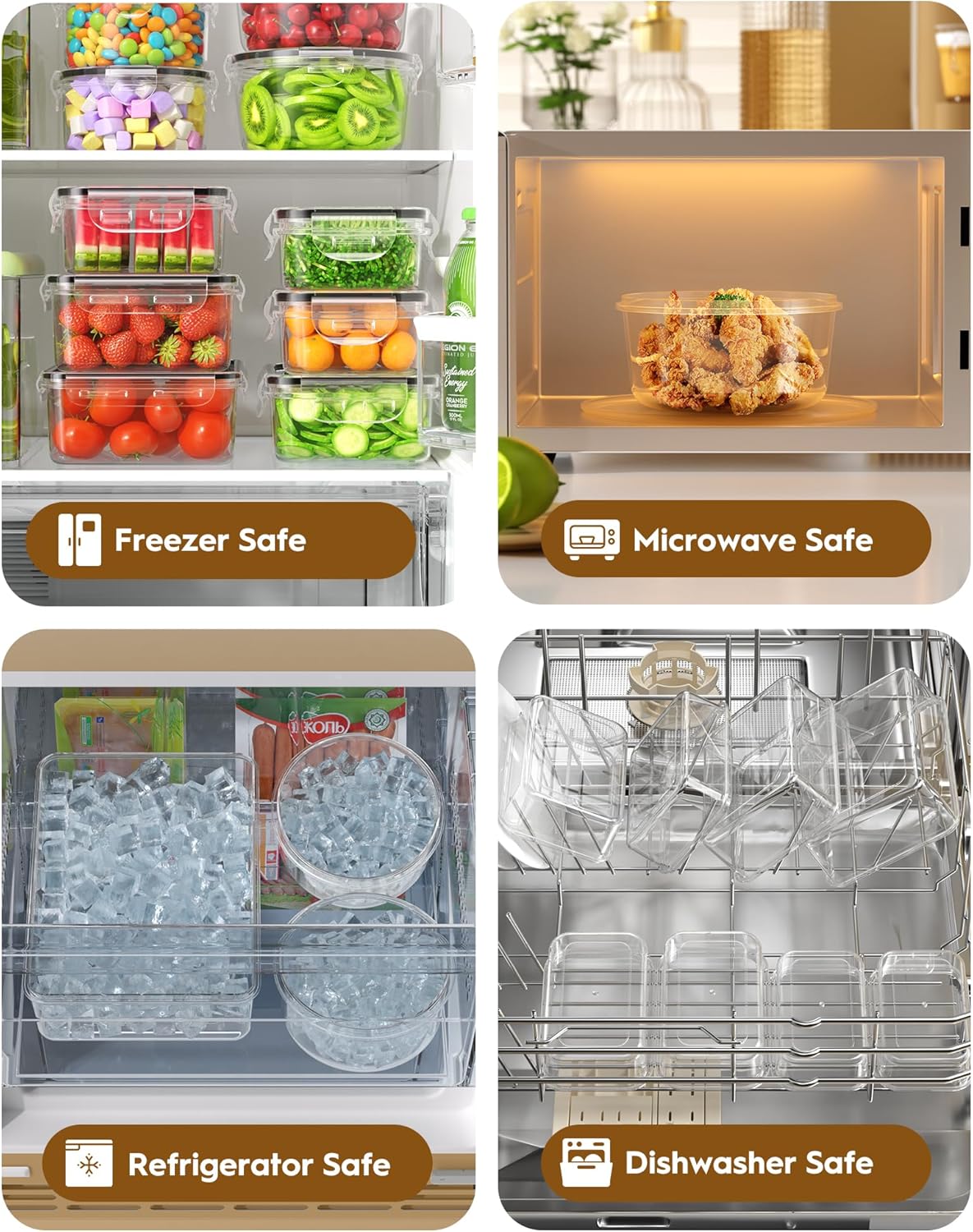BiuLeon 40 PCS Food Storage Containers with Airtight Lids, BPA-free Plastic