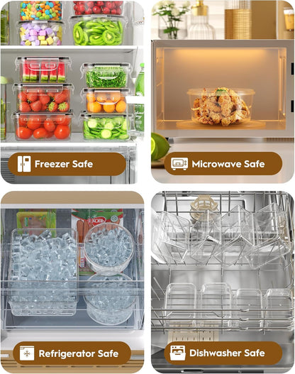 BiuLeon 40 PCS Food Storage Containers with Airtight Lids, BPA-free Plastic