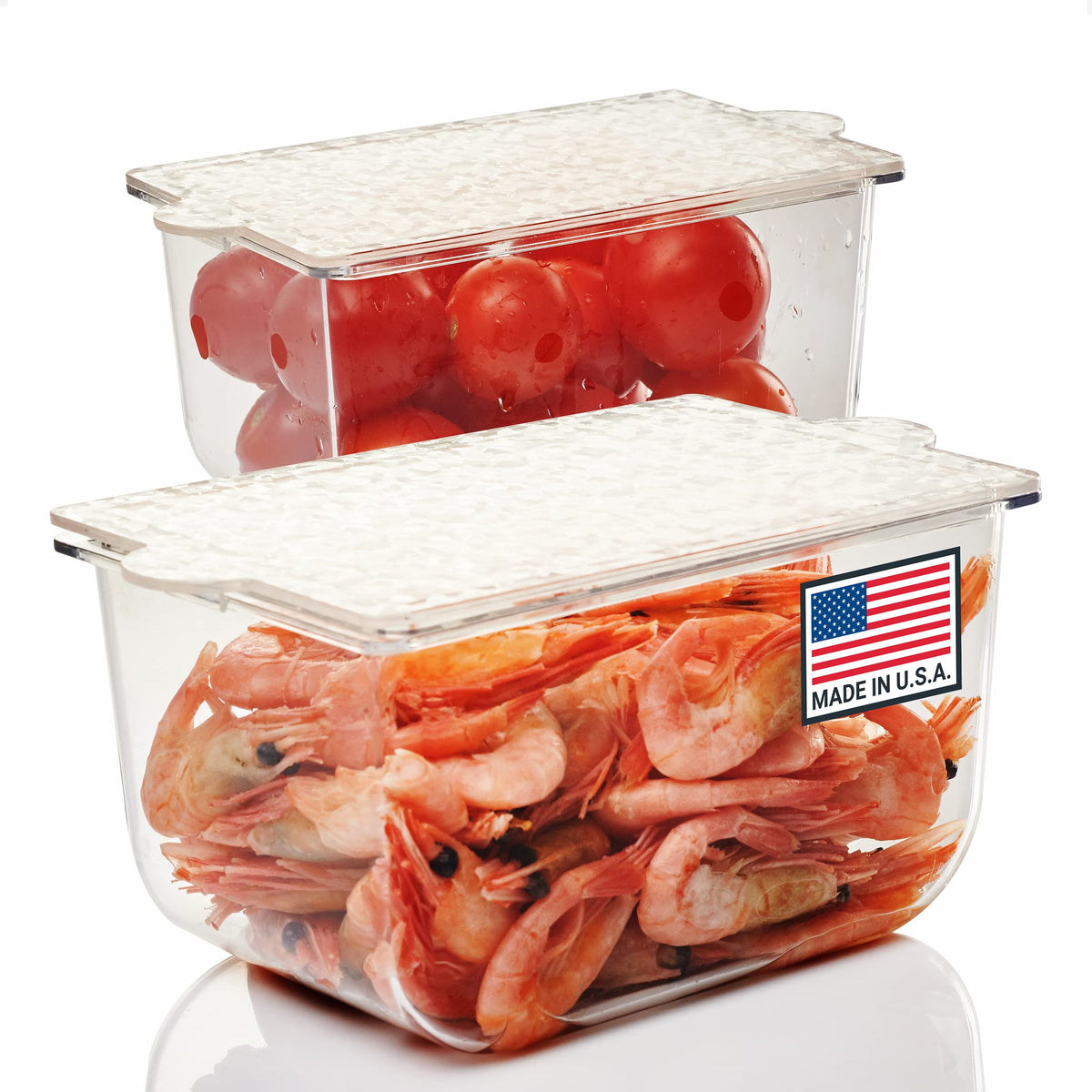 Pikanty Clear Refrigerator Organizer Bin with Handles — 11 Inch Compact Stackable Fridge and Pantry Storage Container for Snacks, Yogurt, Condiments, Dishwasher Safe, Made in USA
