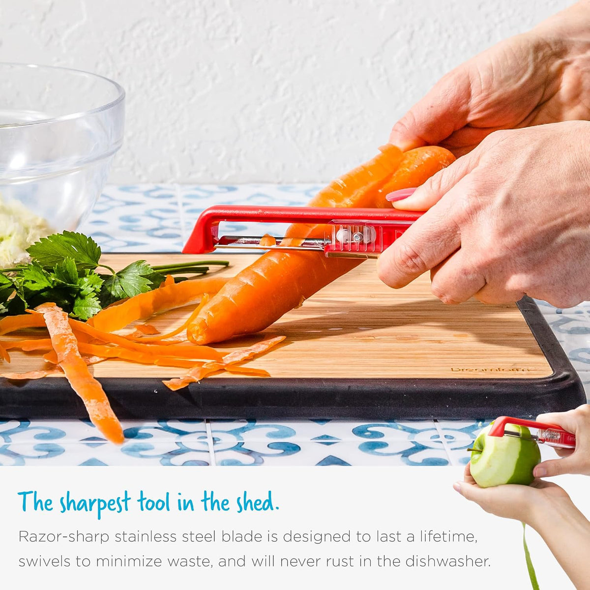Dreamfarm Sharple Self-Sharpening Vegetable Peeler - Red