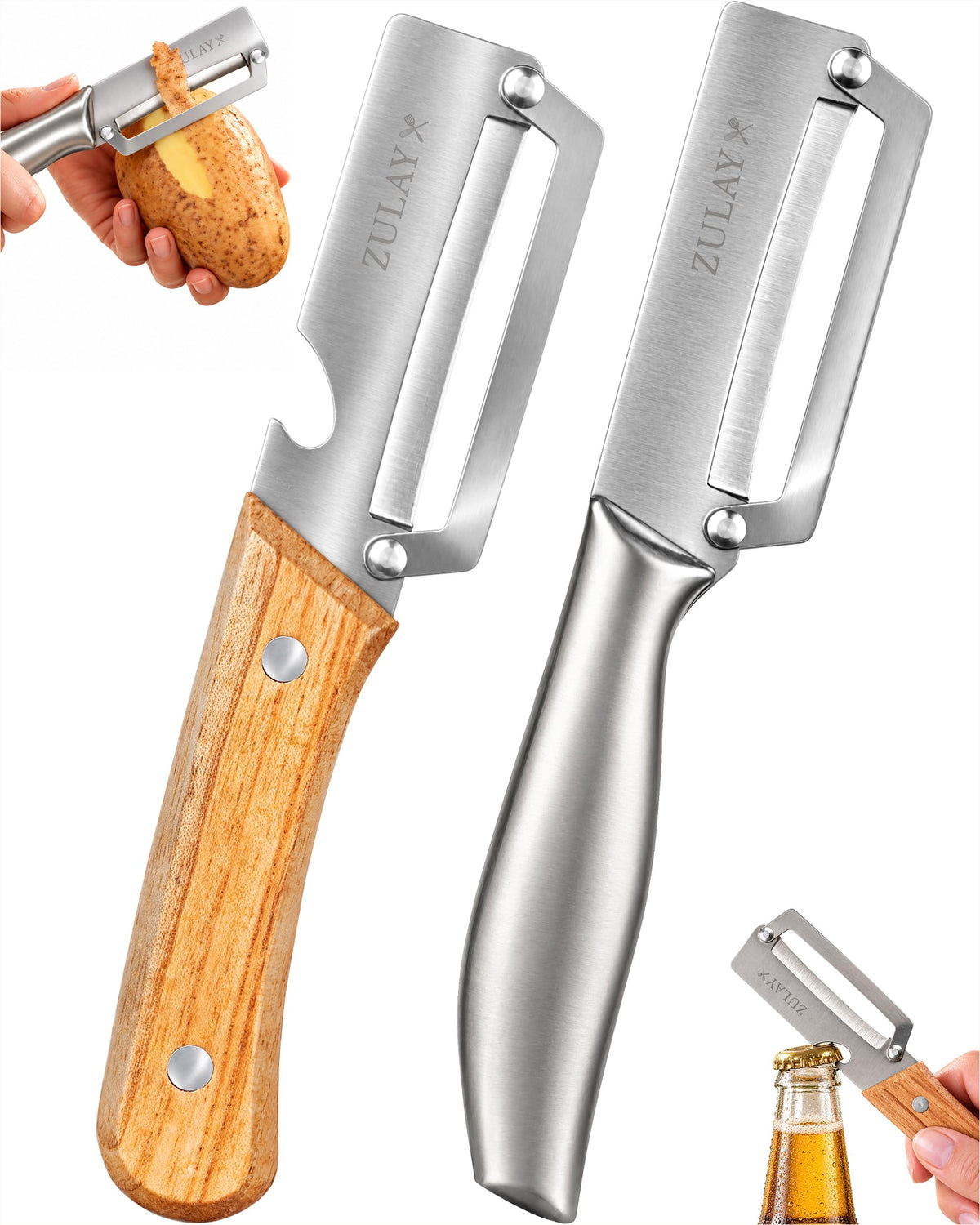 Zulay Kitchen Premium Potato Peeler, Vegetable Peeler for Kitchen, Black