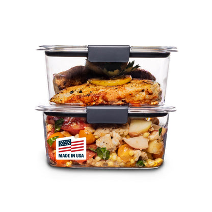 Rubbermaid Brilliance BPA-Free Food Storage Containers Multi Pack, 1.3 Cup Plastic Containers with Lids, 5 Pack, Leak Proof, Microwave & Dishwasher Safe