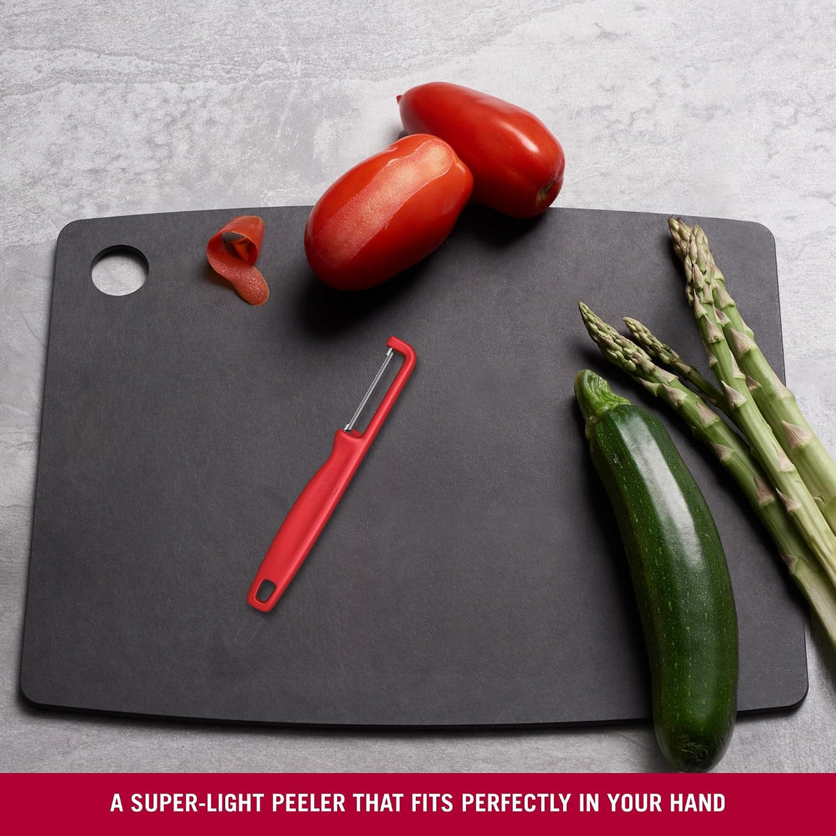 Victorinox Iota Peeler for Vegetables Fruits, Serrated Edge,Swiss Made, Red