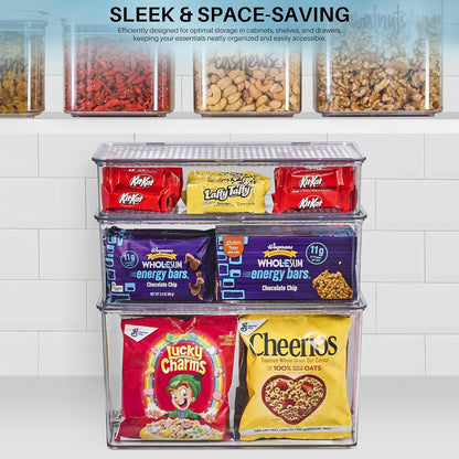 Sorbus Clear Storage Bins with Lids, Stackable Organizer (Medium)