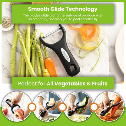 Spring Chef Stainless Steel Y Shaped Vegetable Peeler for Kitchen - Black