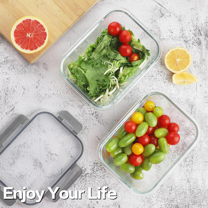 24pc Glass Food Storage Containers with Lids，Glass Meal Prep Containers