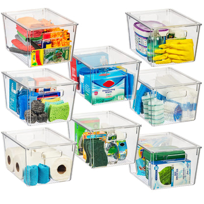 ClearSpace Plastic Storage Bins with Lids for Pantry & Fridge, 4 Pack