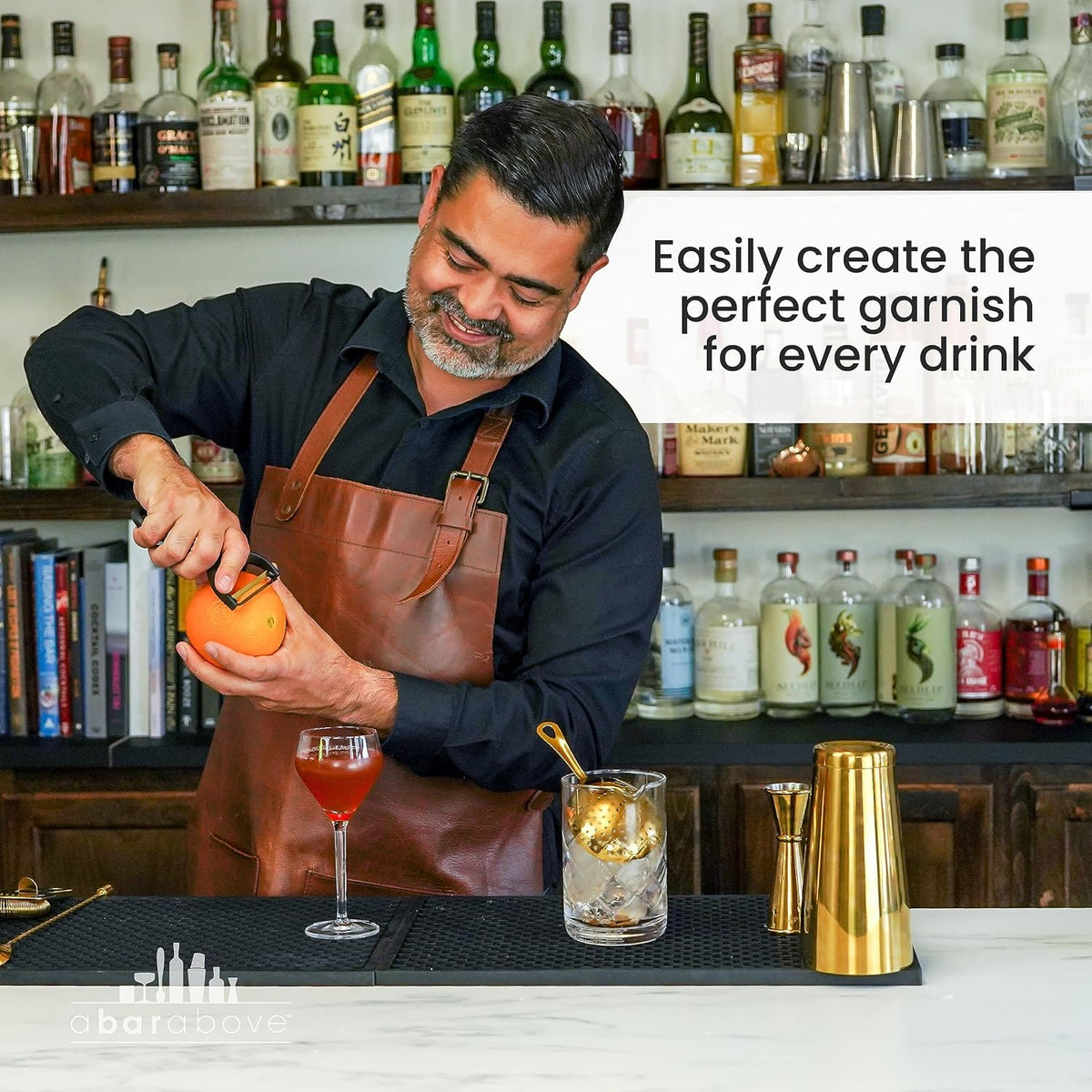 A Bar Above Citrus Peeler, Stainless Steel Fruit Peeler, Gold Finish