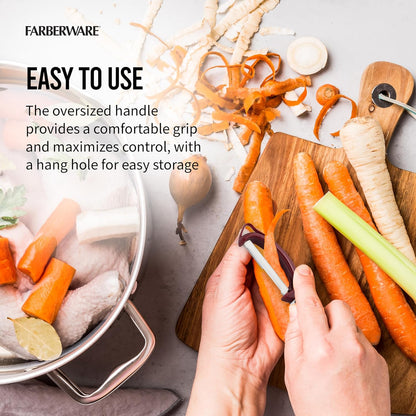 Farberware Euro Vegetable Peeler with Swivel Blade Red