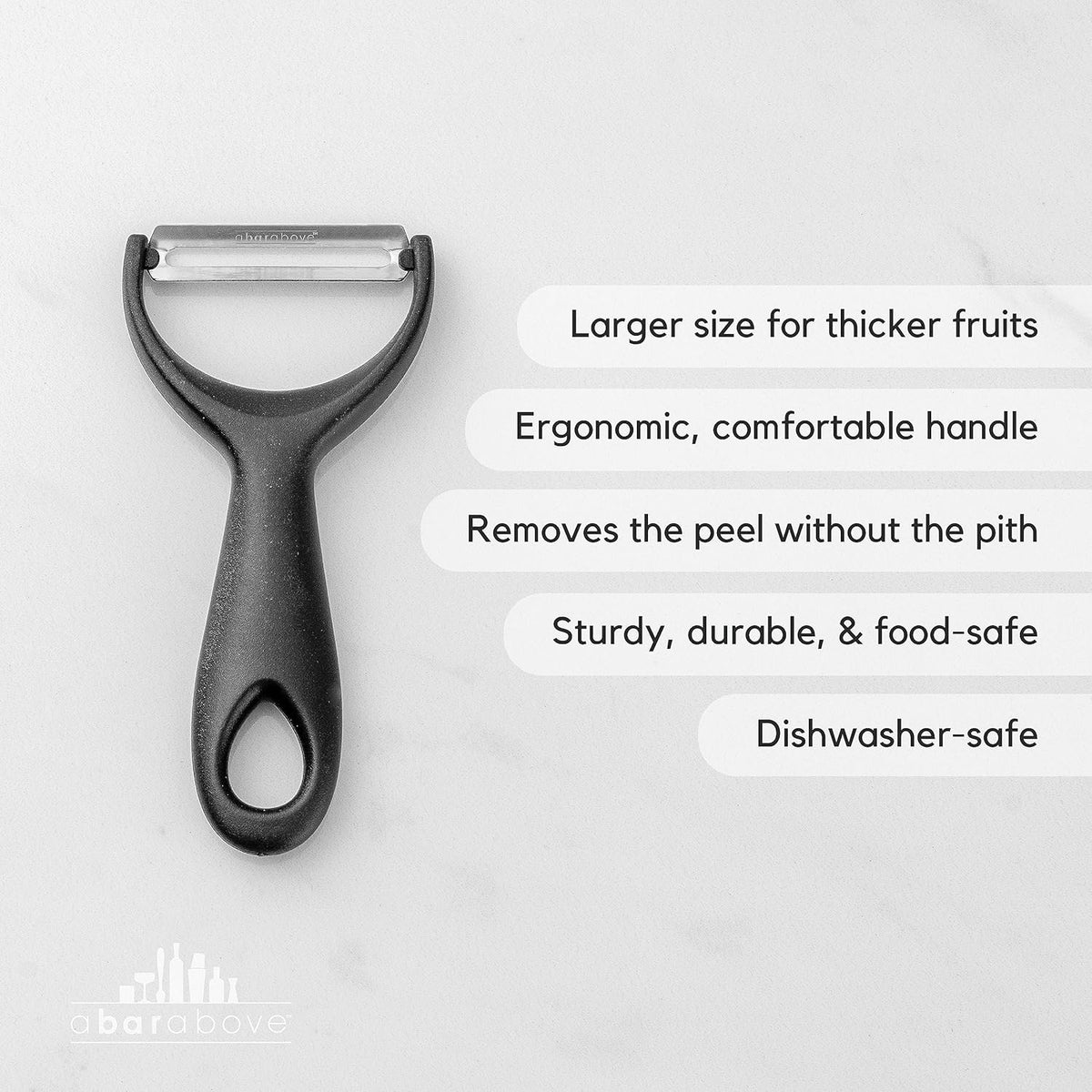 A Bar Above Citrus Peeler, Stainless Steel Fruit Peeler, Silver Finish